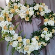 Coroana funerara inima miniroze albe